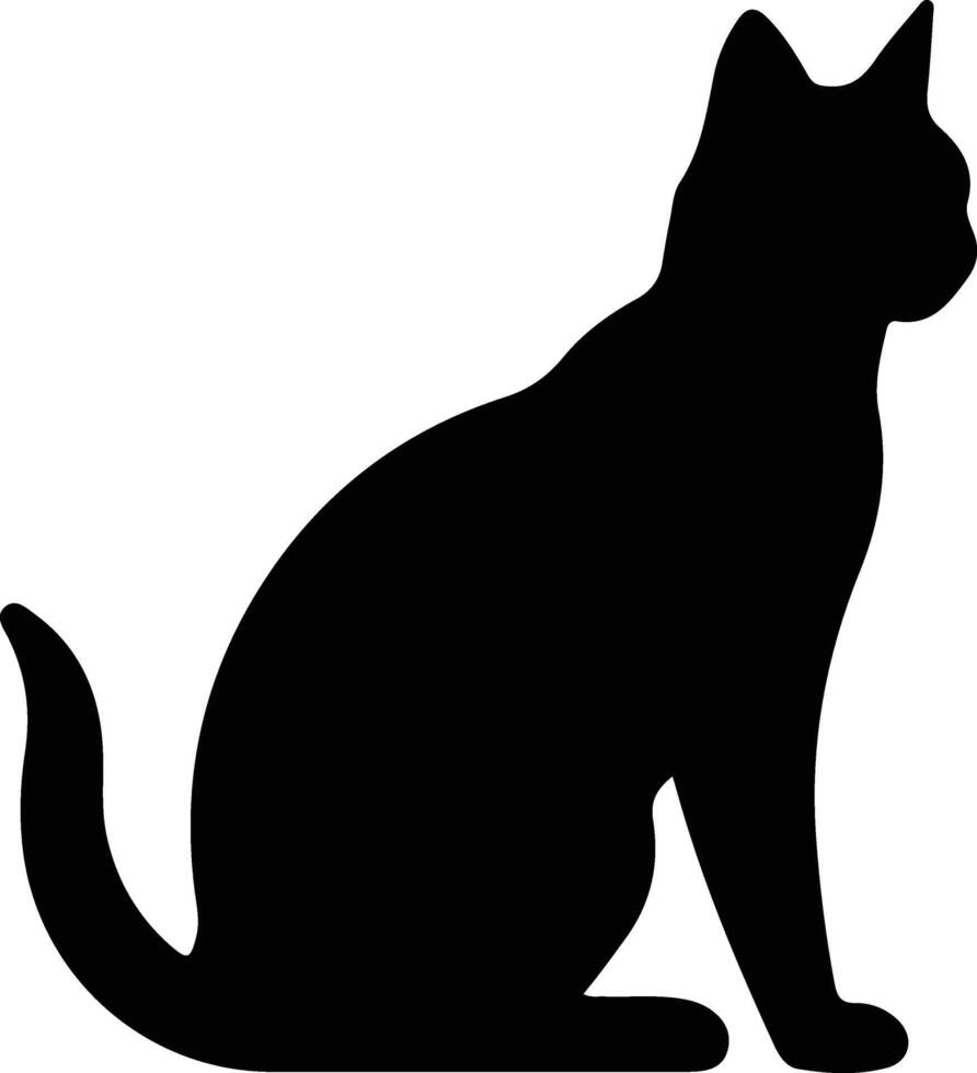 Bombay Cat  black silhouette vector