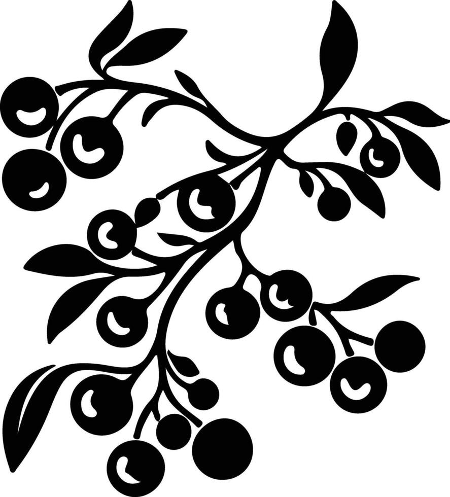 Cranberries  black silhouette vector