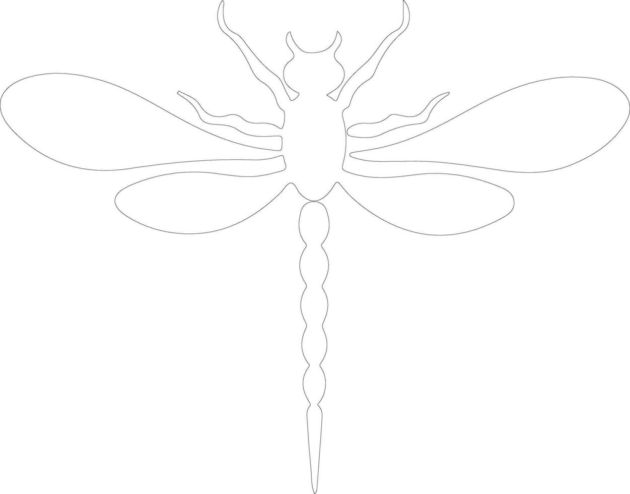 dragonfly    outline silhouette vector