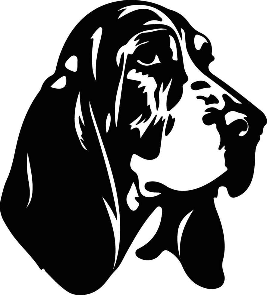 basset hound  silhouette portrait vector