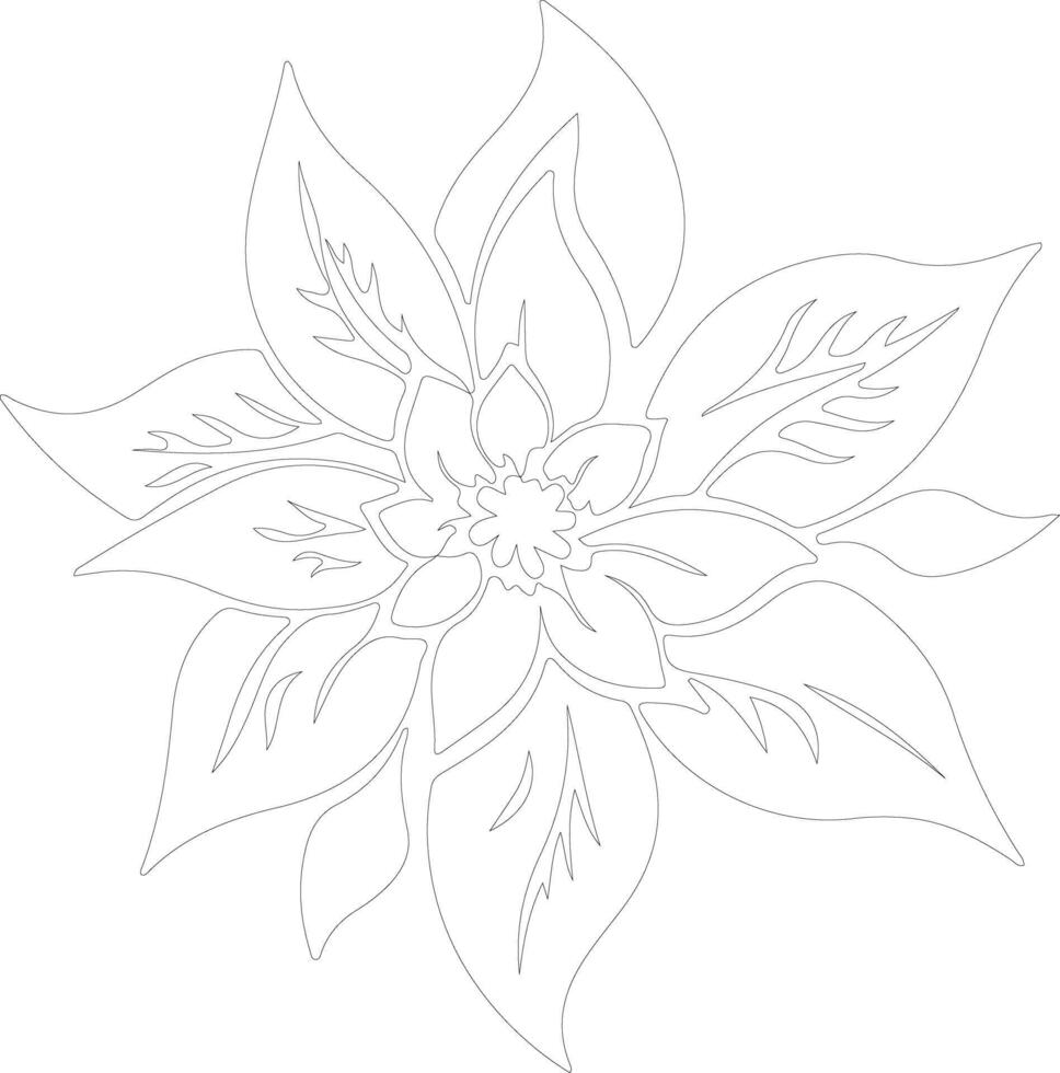 Poinsettia  outline silhouette vector