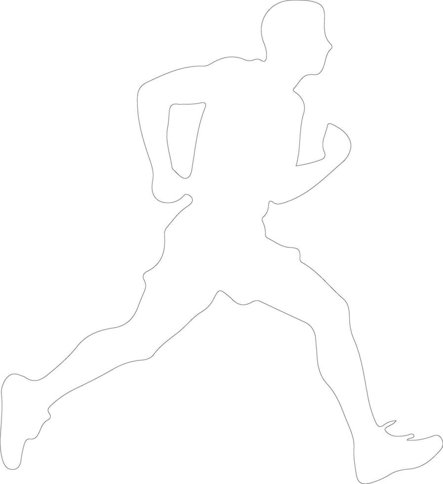 run  outline silhouette vector