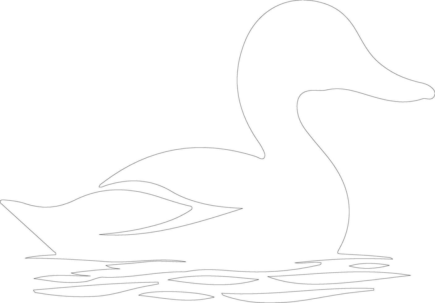 red hooded duck outline silhouette vector