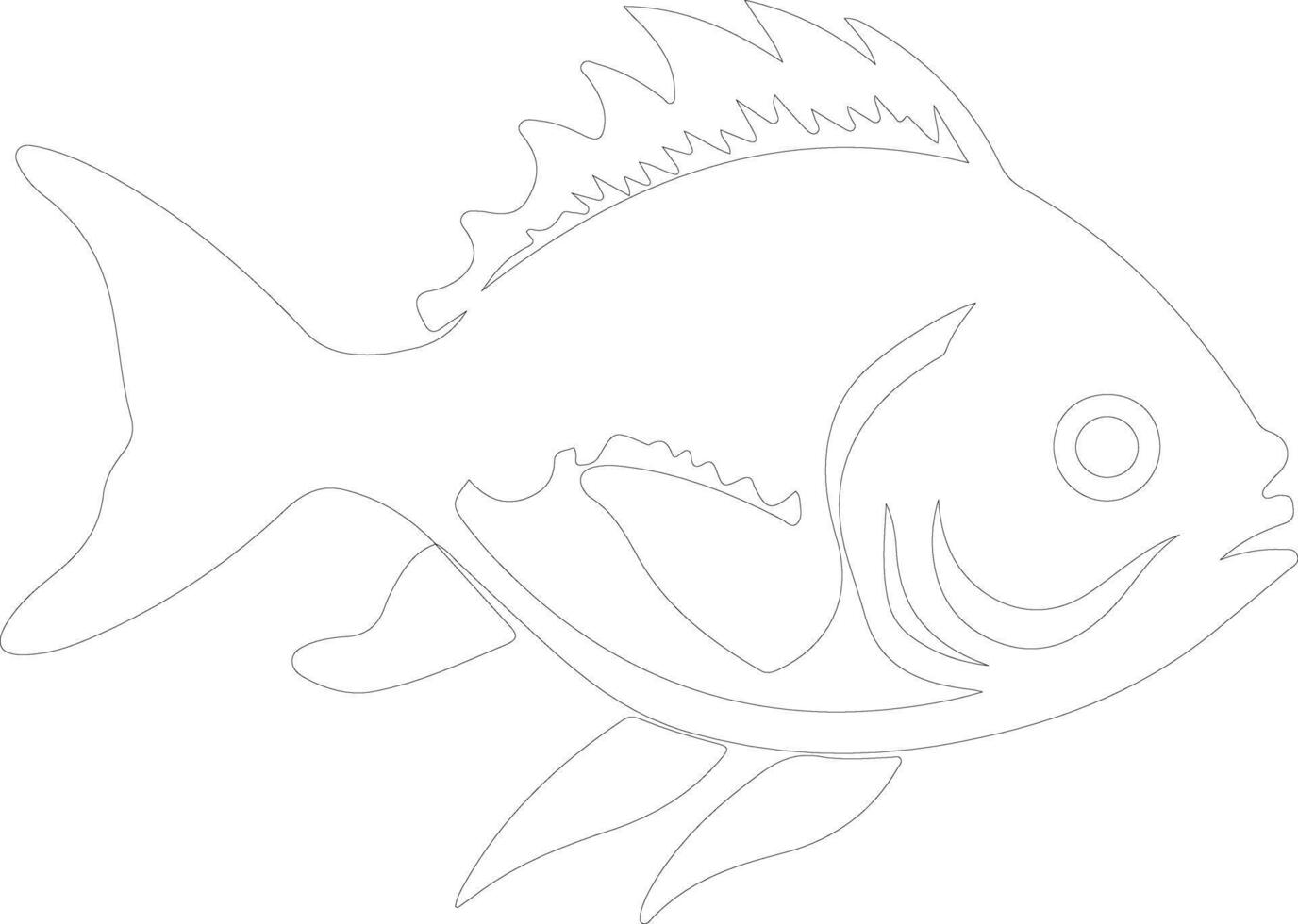 piranha   outline silhouette vector