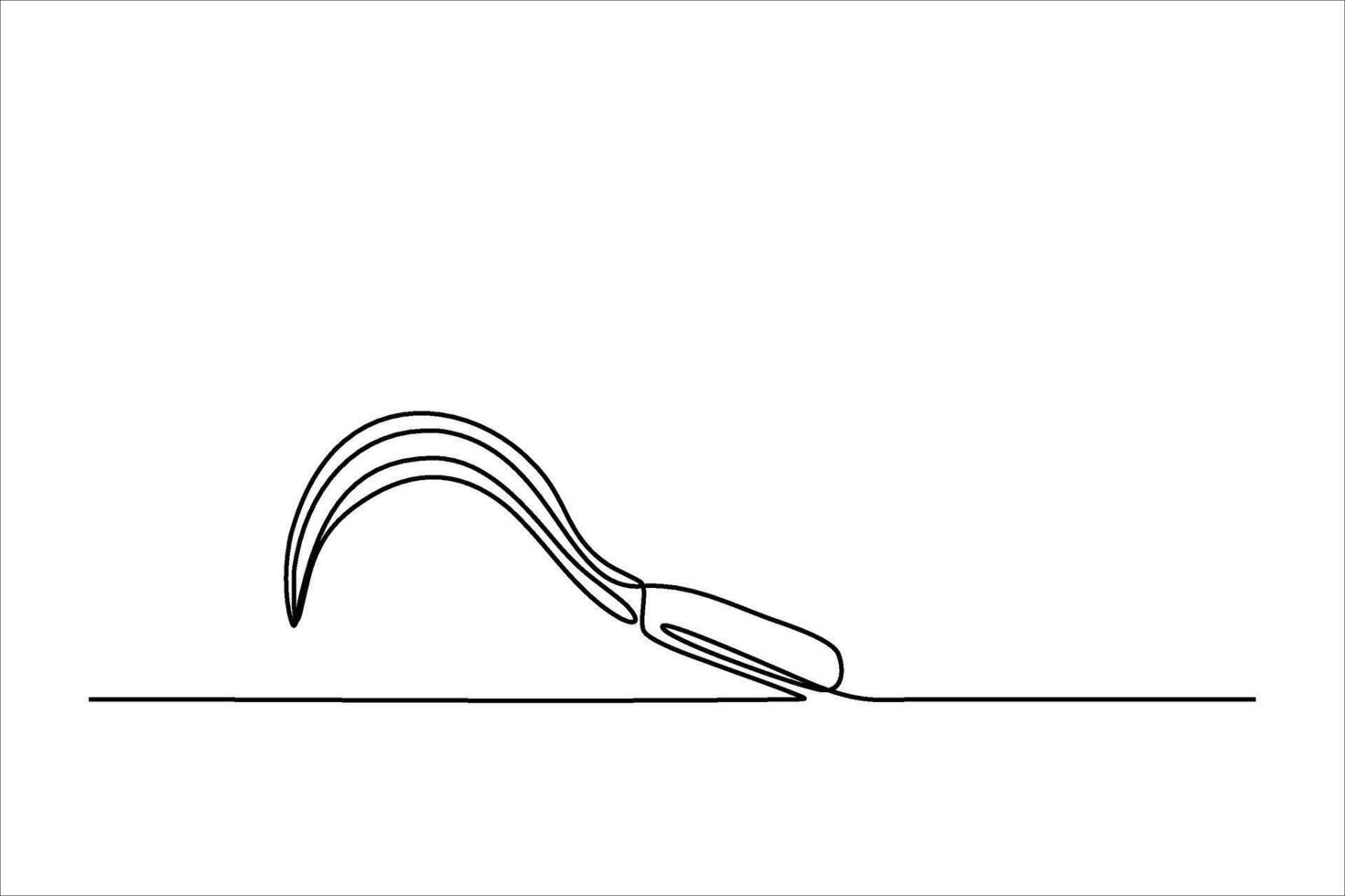 continuous line vector illustration design sickle