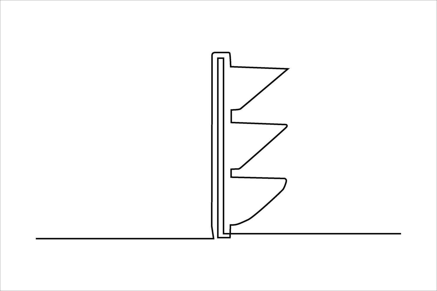 continuous line vector illustration design traffic lights