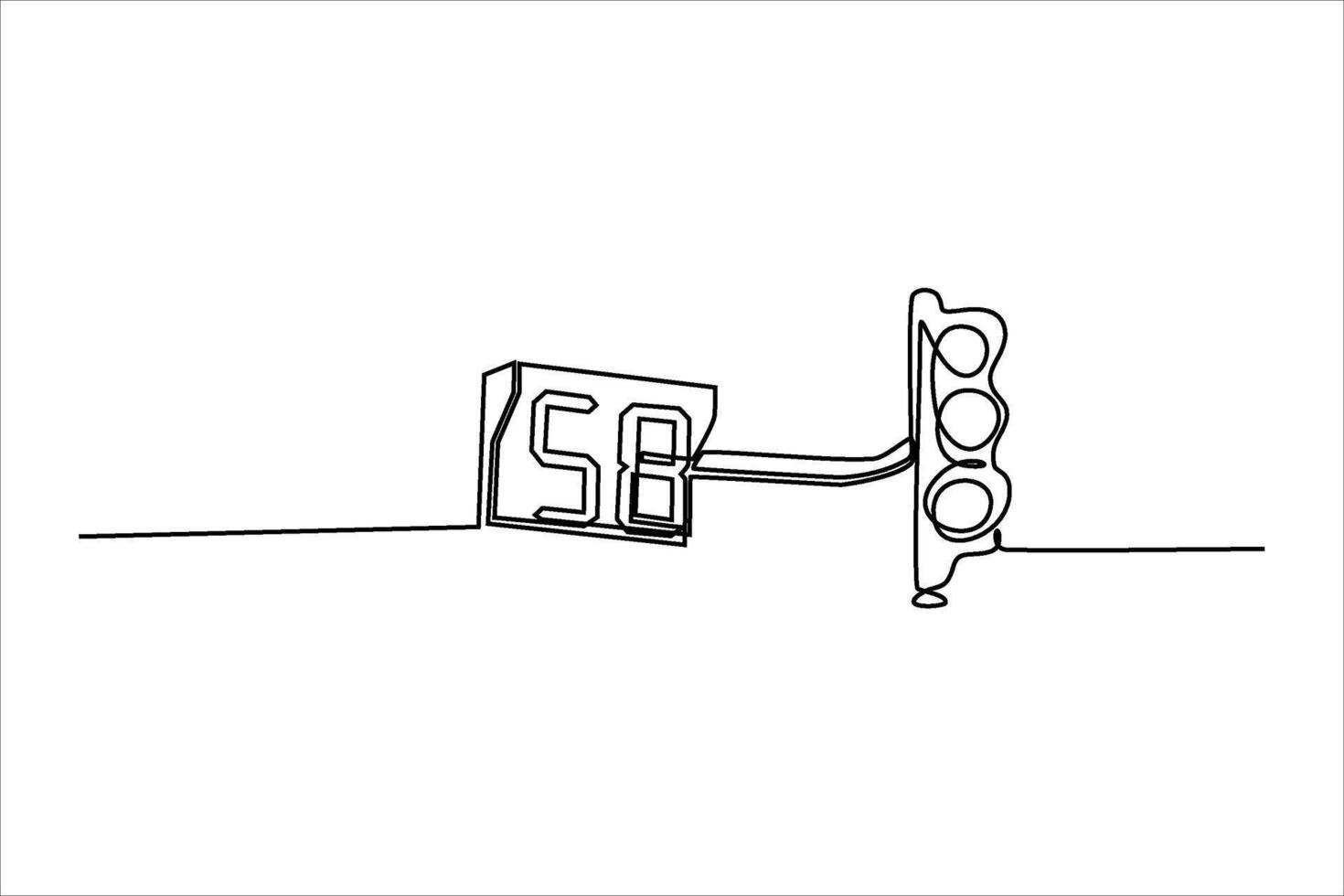 continuous line vector illustration design traffic lights