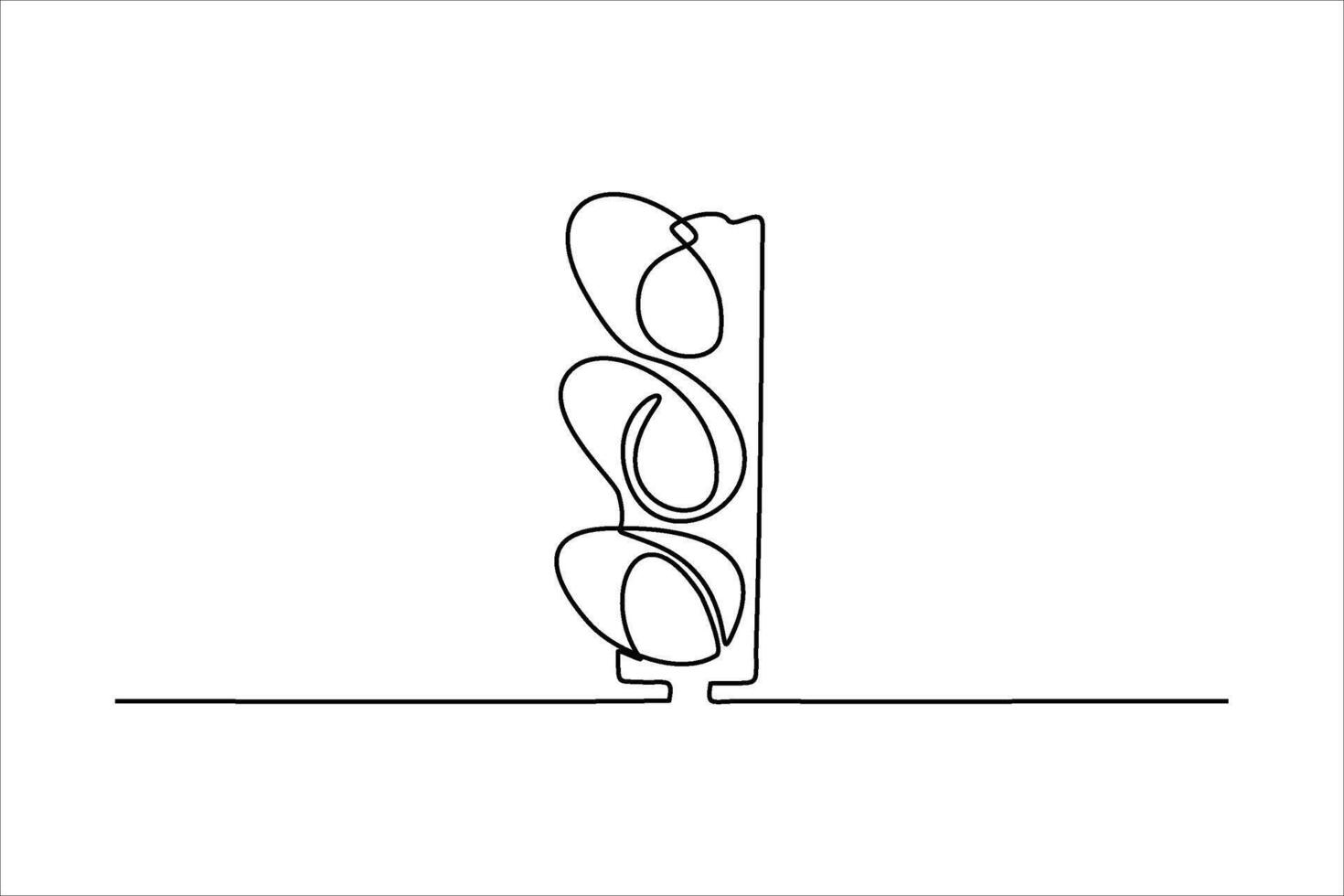 continuous line vector illustration design traffic lights
