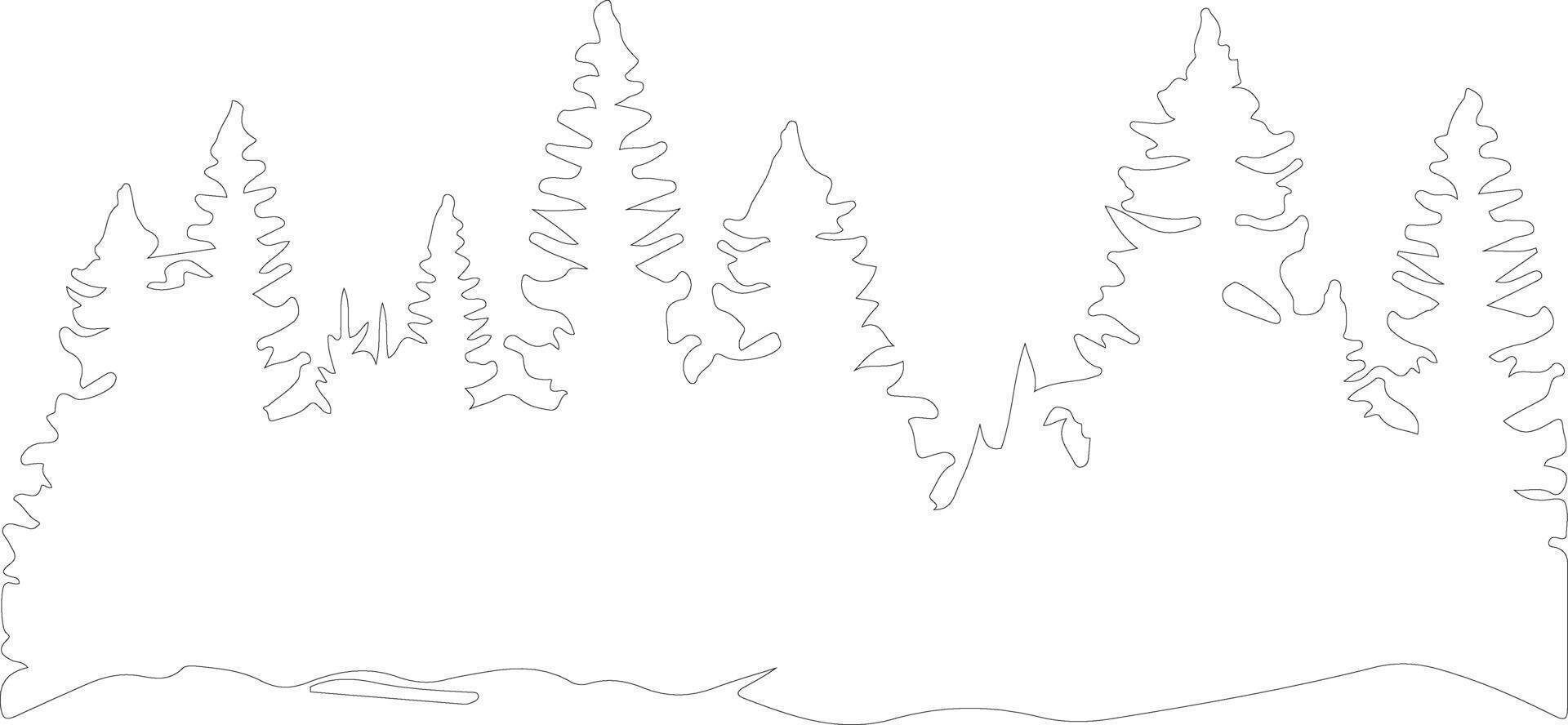 Evergreen  outline silhouette vector