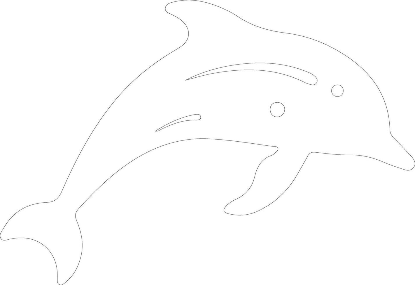 white-spotted dolphin  outline silhouette vector