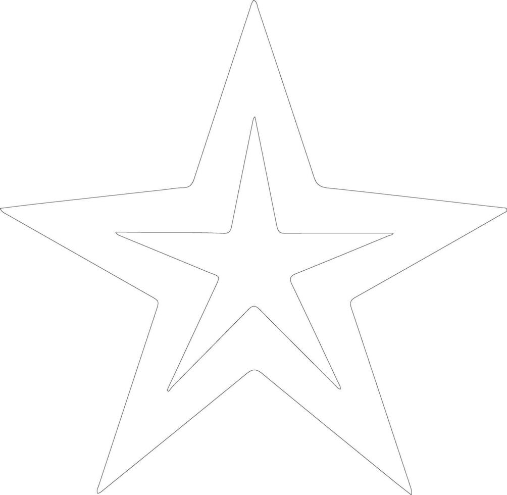 Star icon  outline silhouette vector