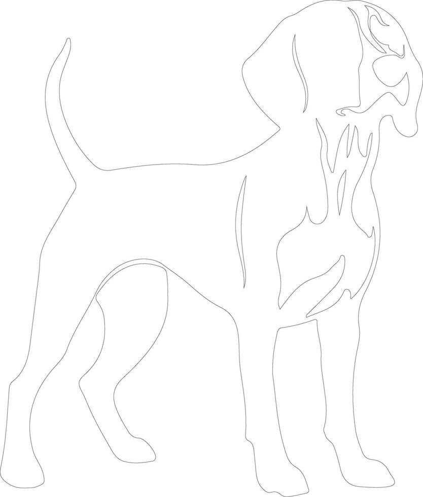 English Foxhound  outline silhouette vector