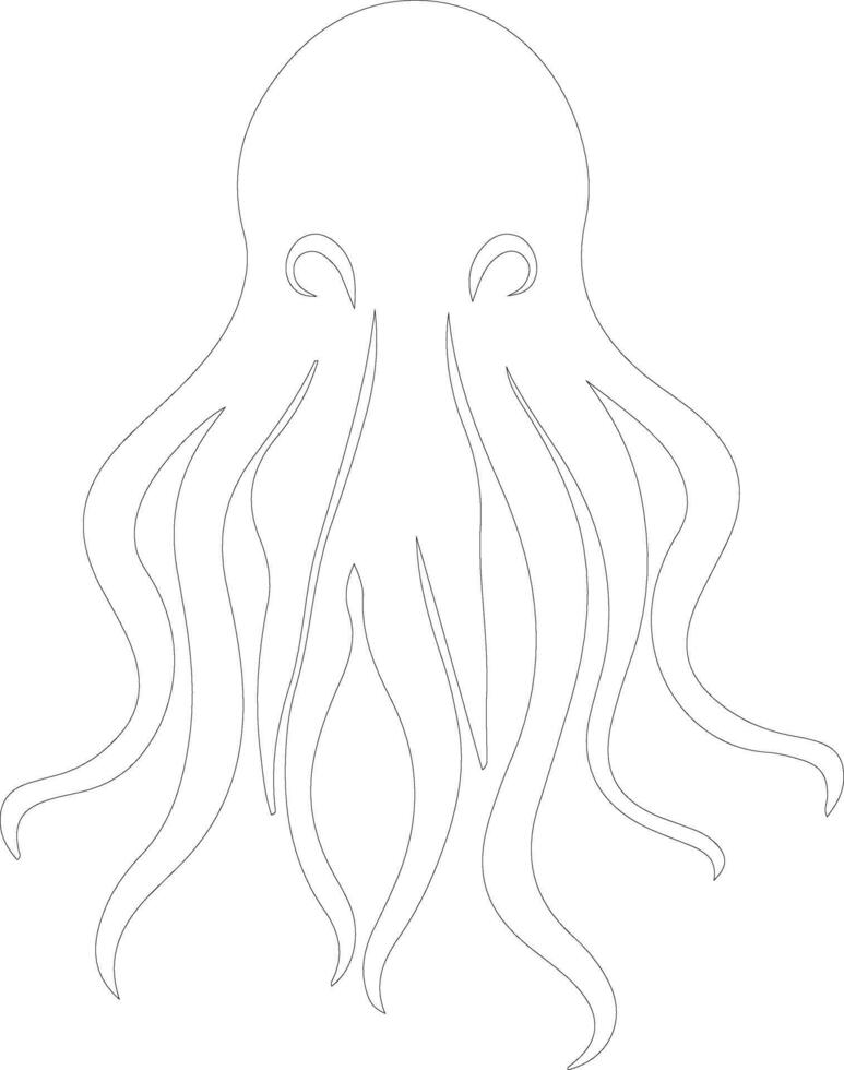 cuttlefish outline silhouette vector