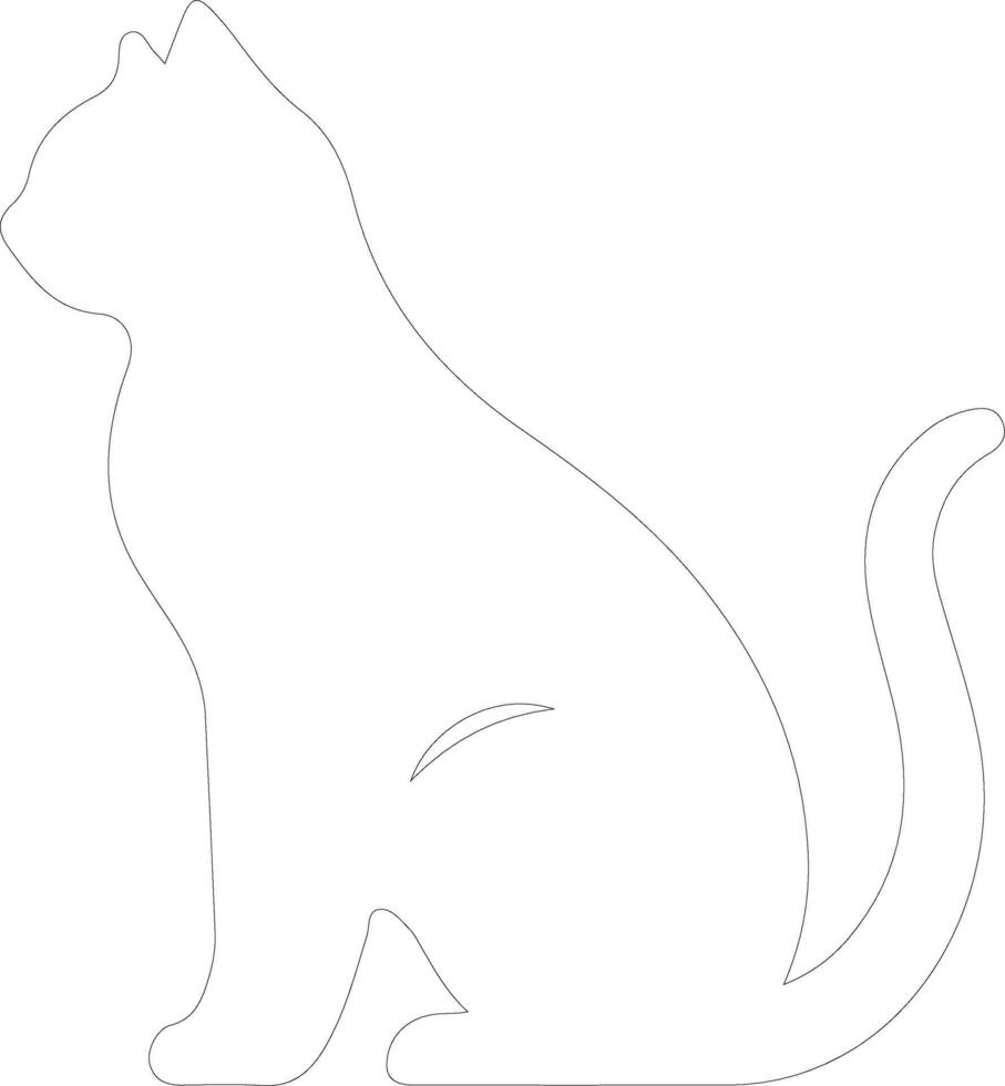 Singapura Cat outline silhouette vector