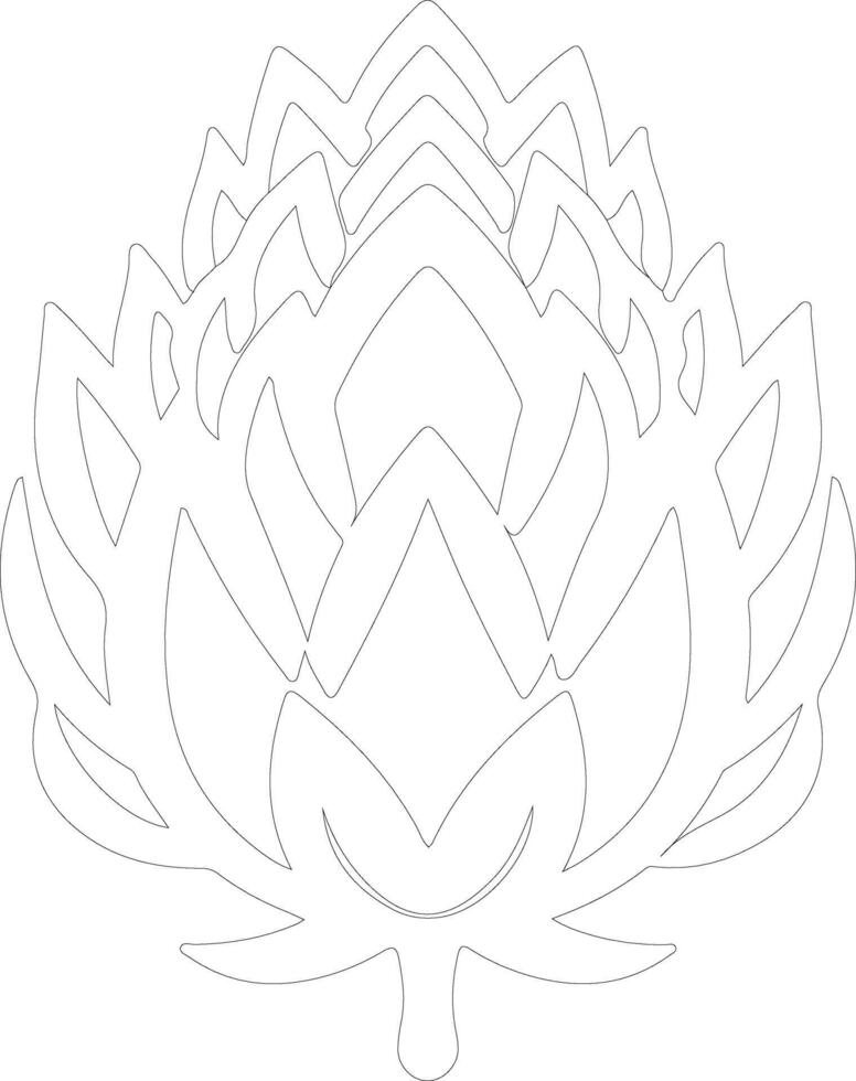 artichoke  outline silhouette vector