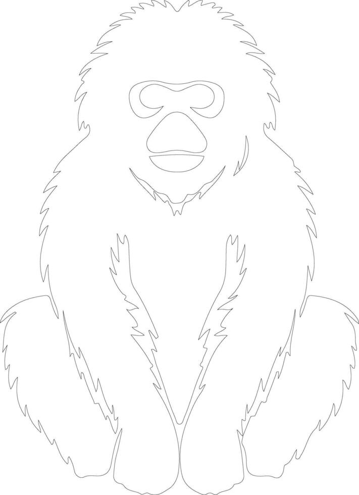 gibbon    outline silhouette vector