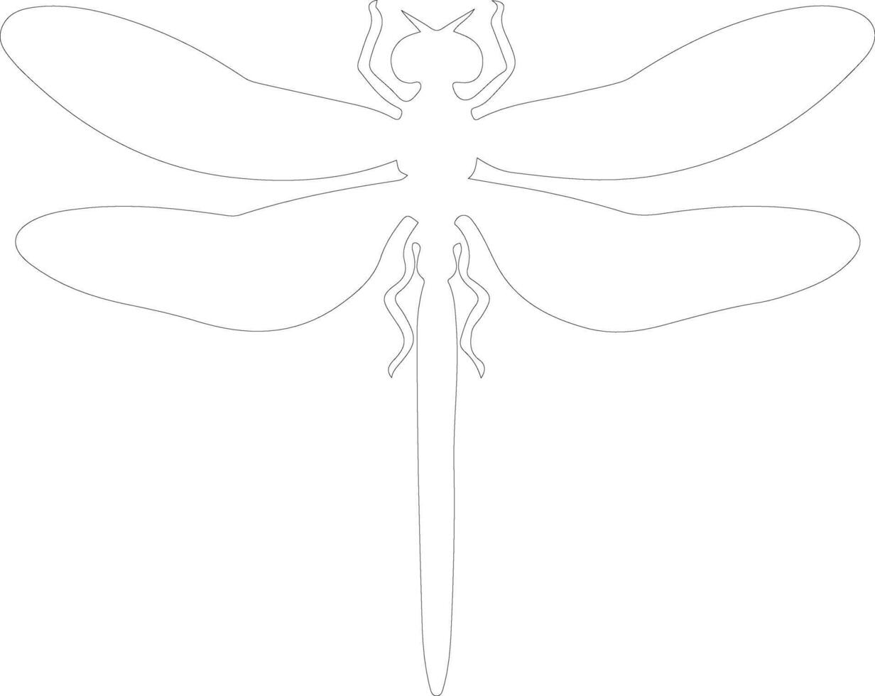 green darner dragonfly  outline silhouette vector