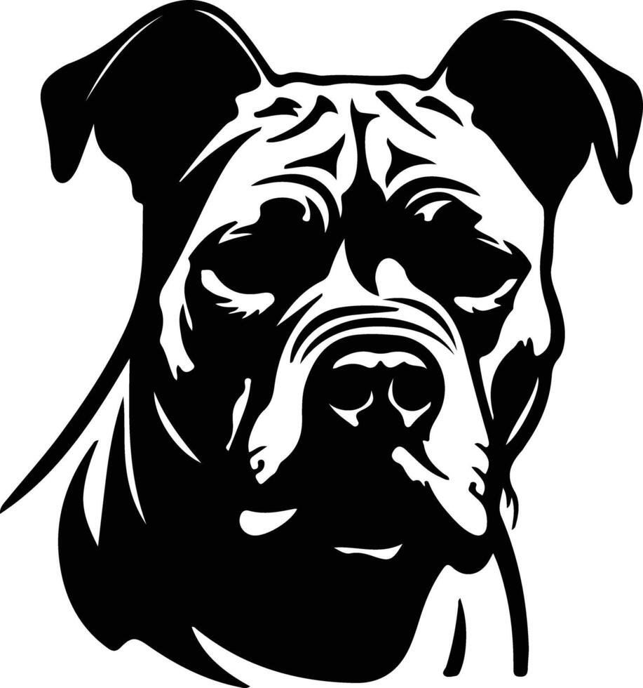 American Staffordshire Terrier  silhouette portrait vector