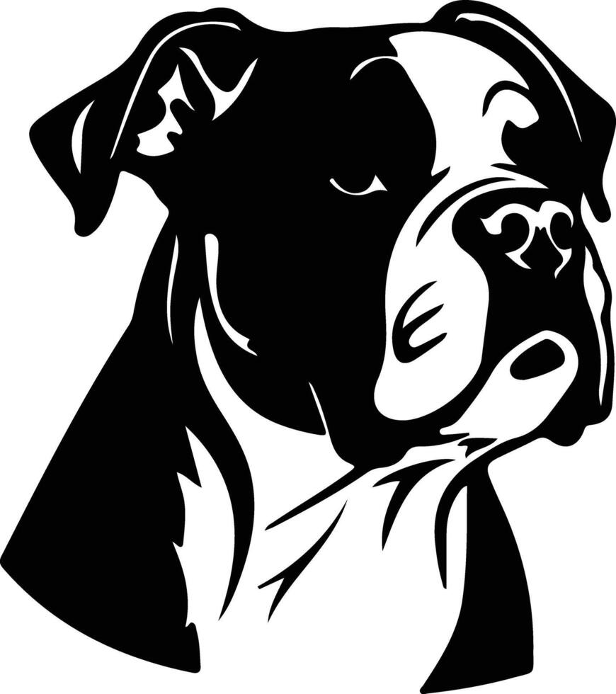 American Bulldog  black silhouette vector