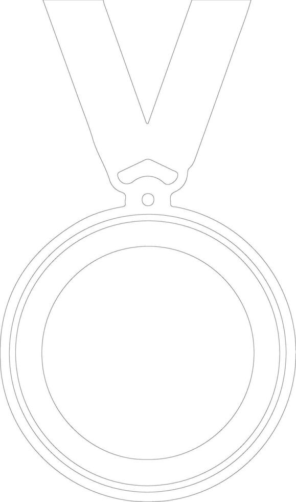 medalla contorno silueta vector
