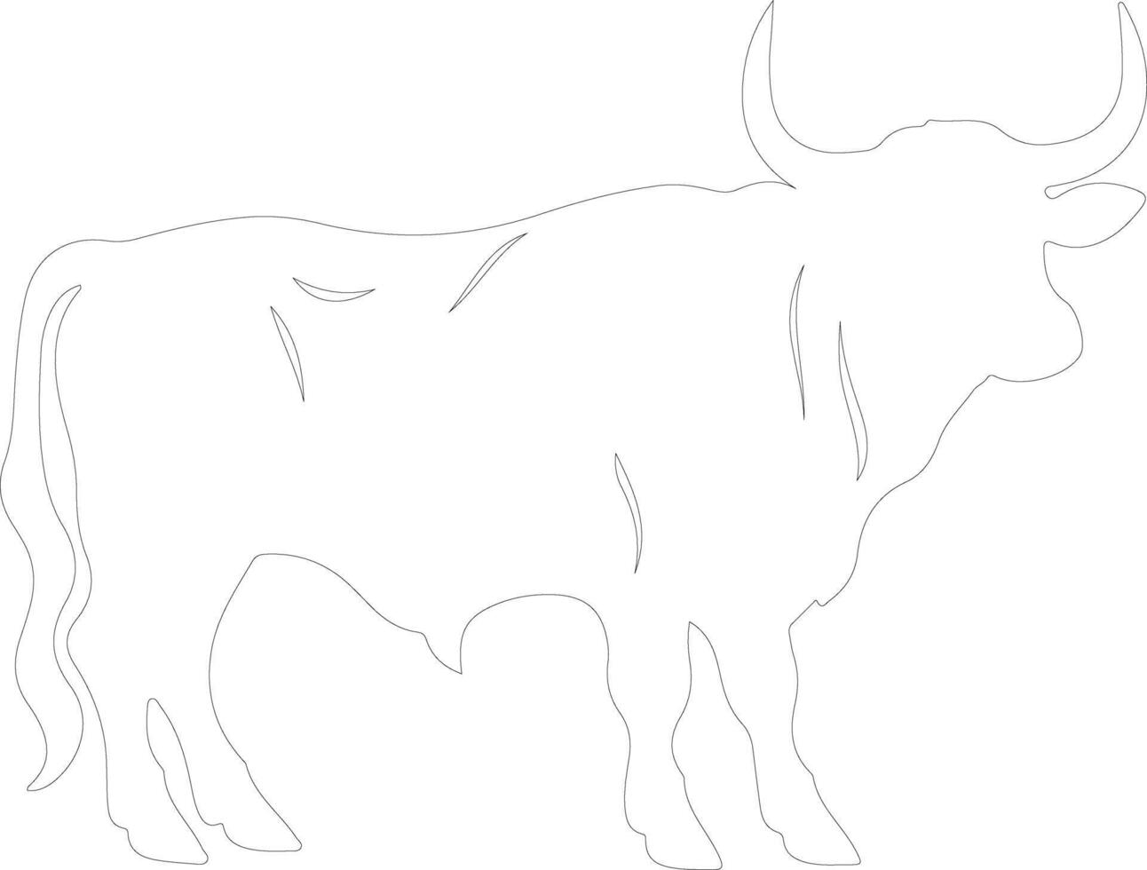 bull outline silhouette vector