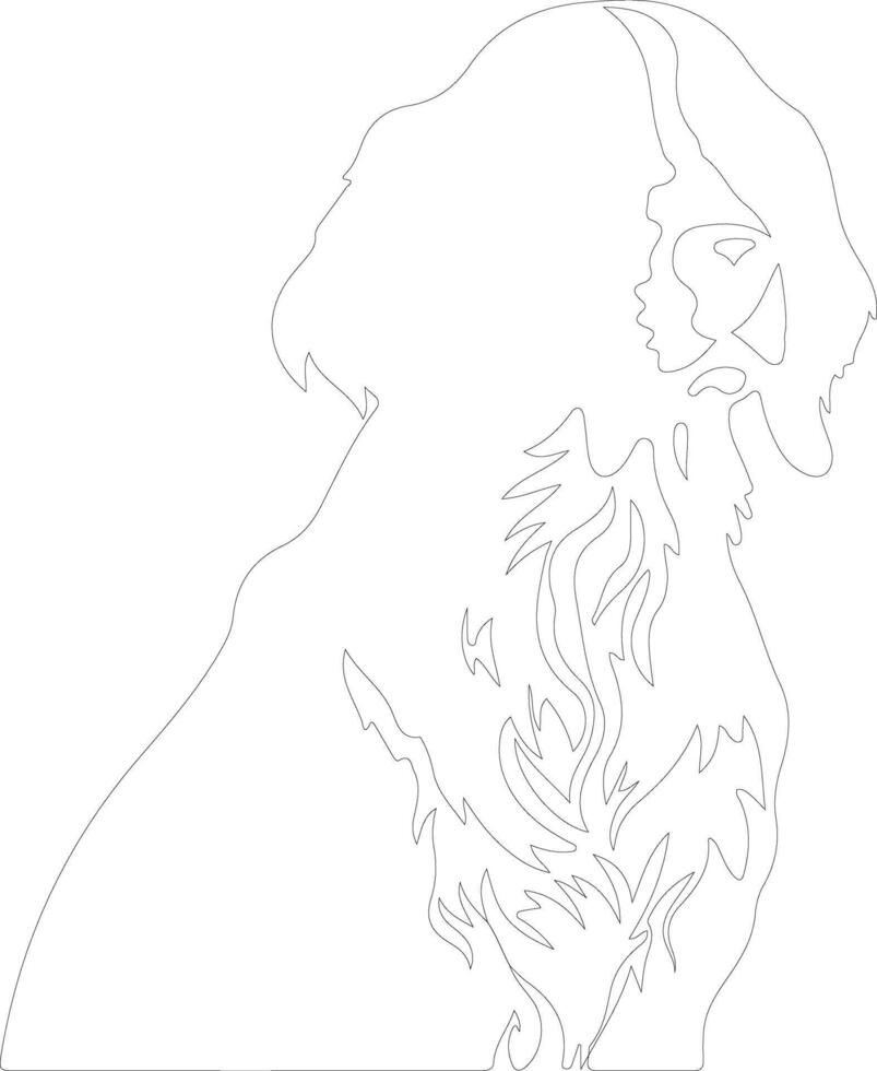 Small Munsterlander Pointer outline silhouette vector