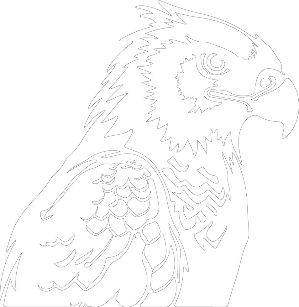 harpy eagle  outline silhouette vector