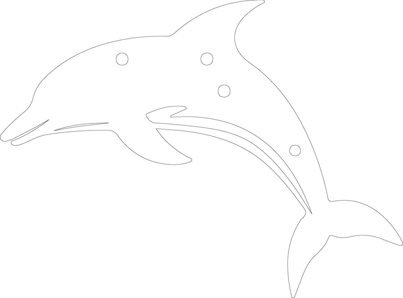 white-spotted dolphin  outline silhouette vector