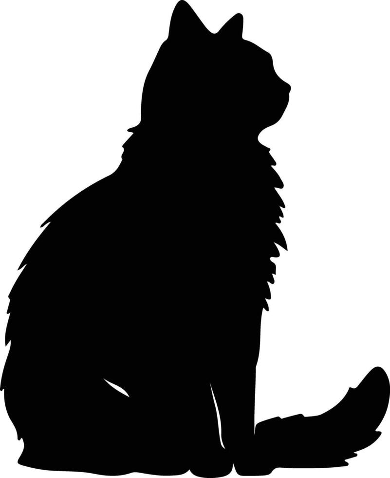 Ussuri Cat  black silhouette vector