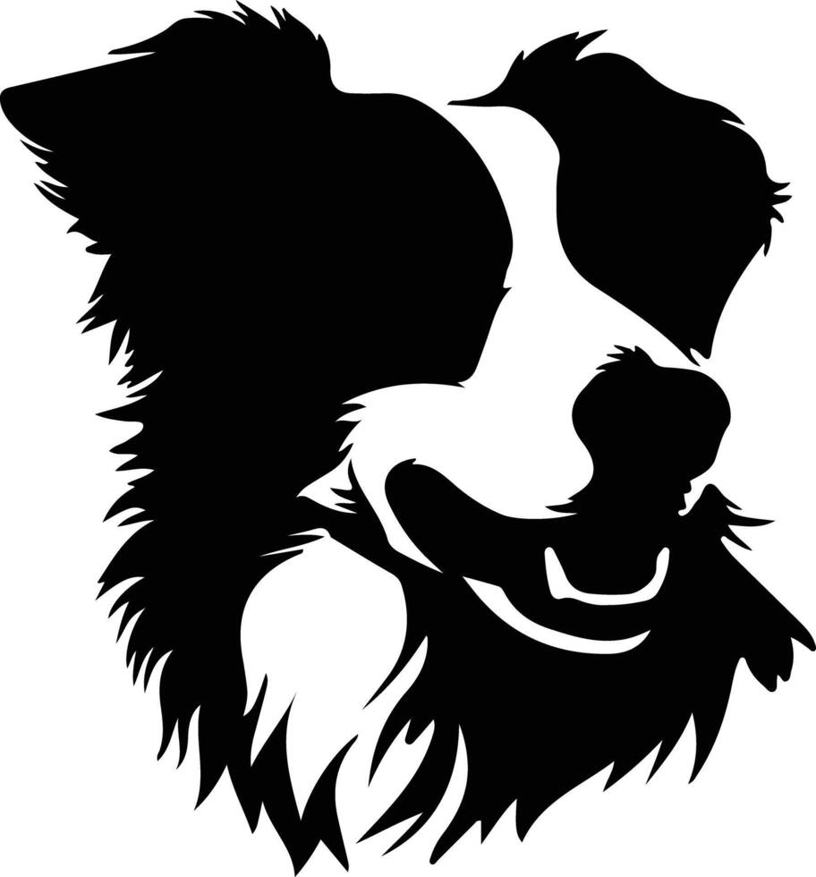 Border Collie  silhouette portrait vector