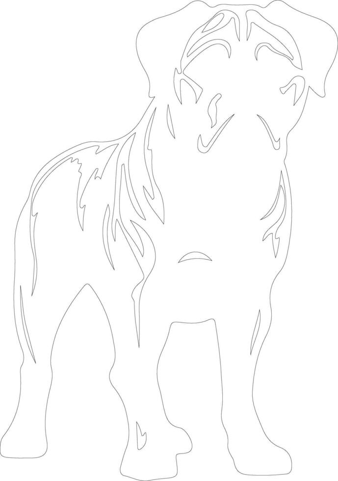 Bullmastiff  outline silhouette vector