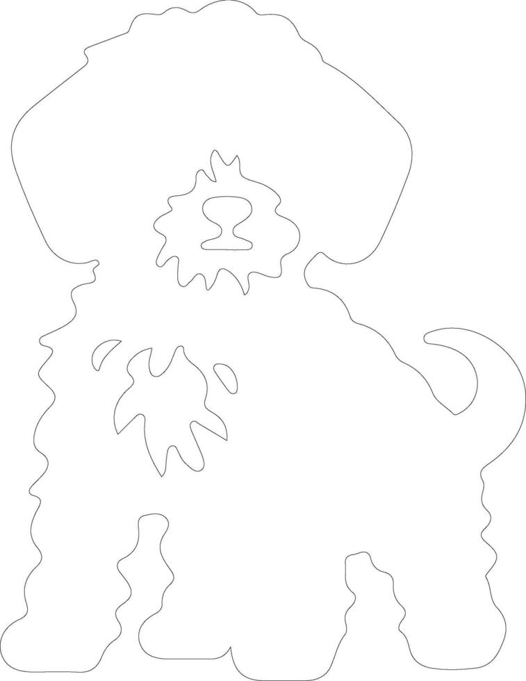 Bichon Frise  outline silhouette vector