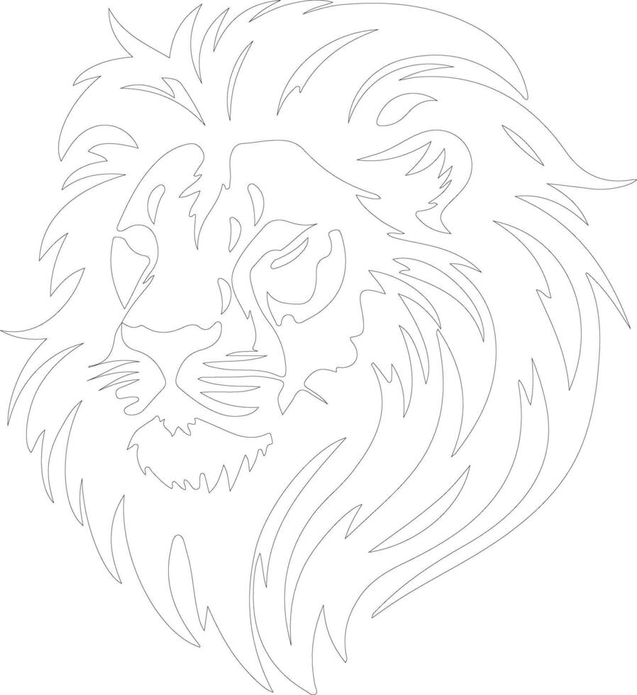 Lion  outline silhouette vector