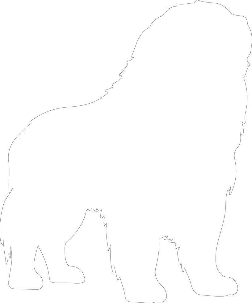 Tibetan Mastiff outline silhouette vector