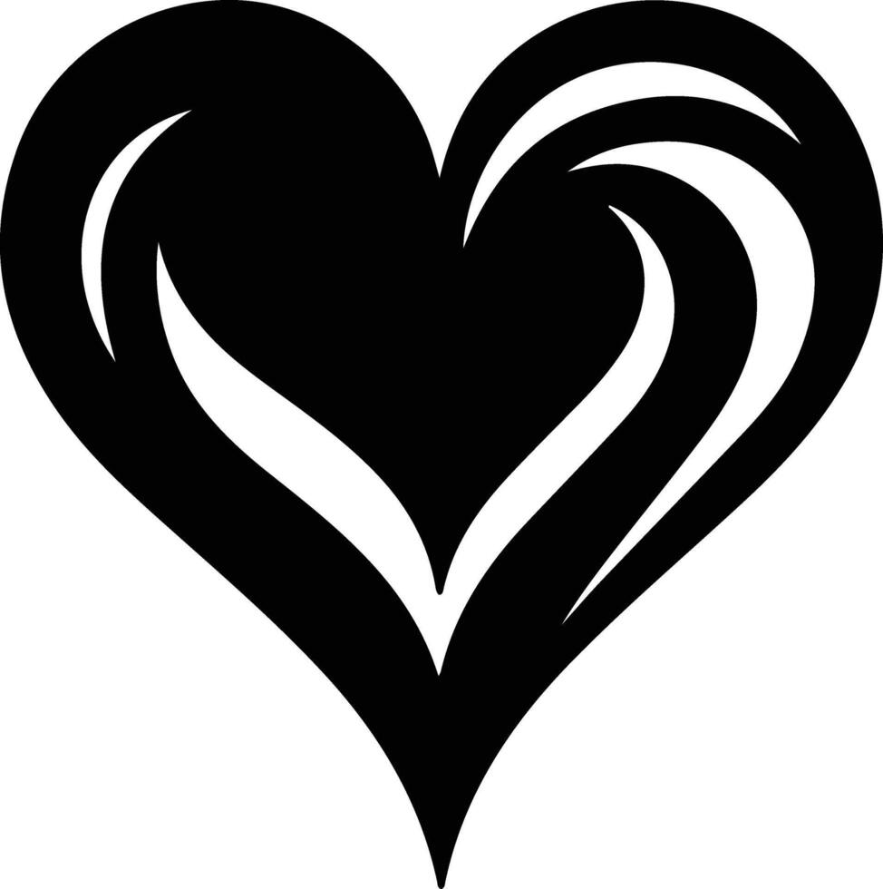 Heart icon  black silhouette vector