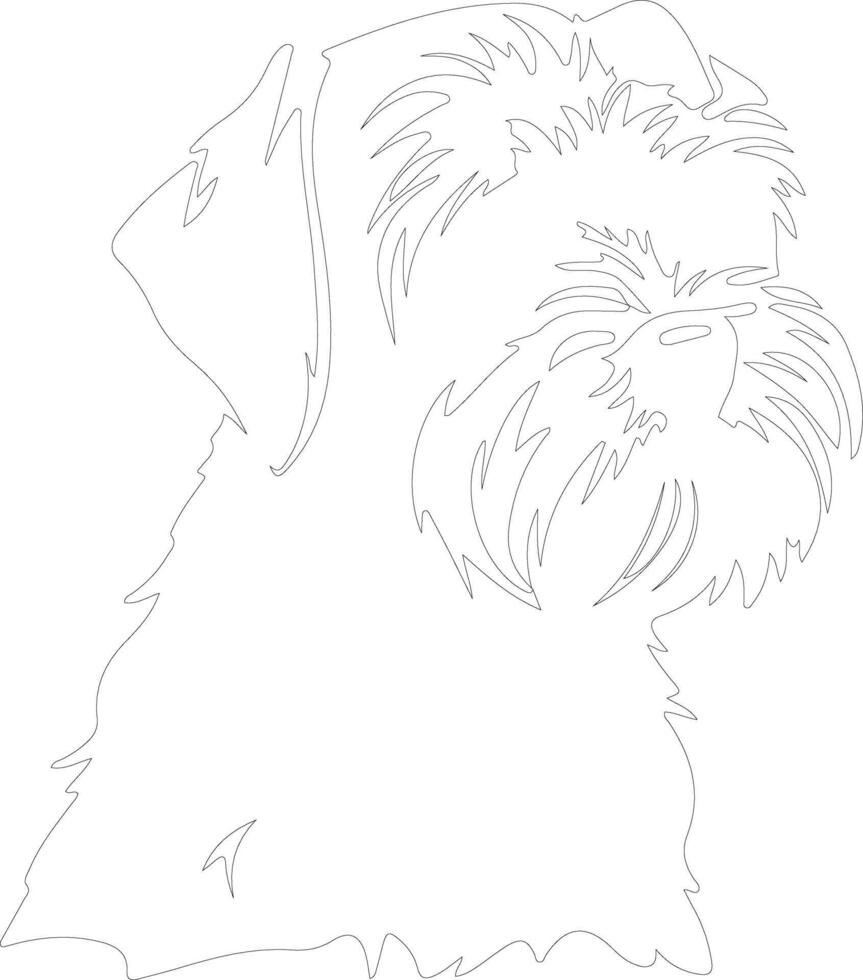 dandi dimont terrier contorno silueta vector