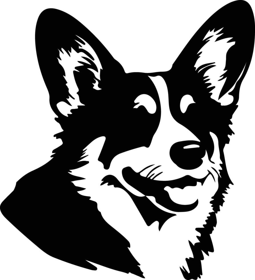 Pembroke Welsh Corgi  silhouette portrait vector