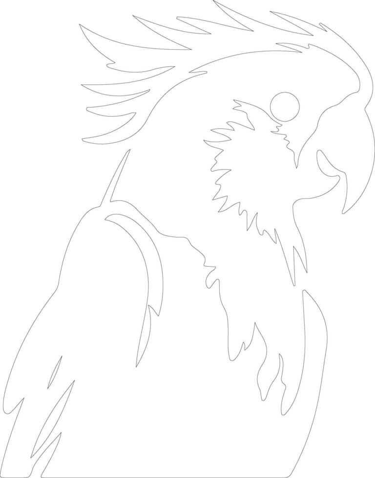 cockatoo outline silhouette vector