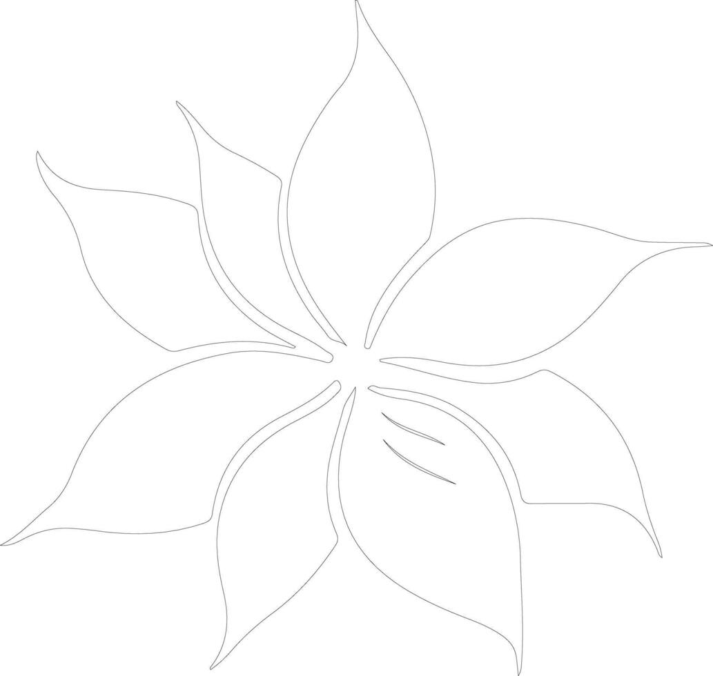 Poinsettia  outline silhouette vector