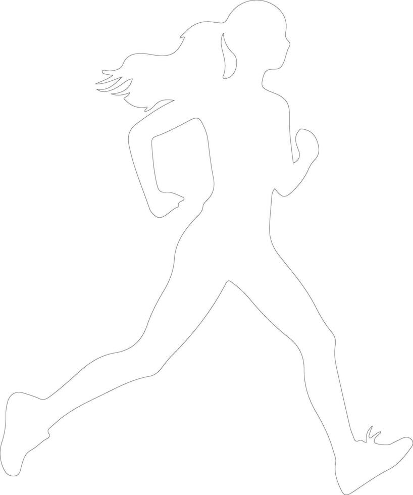 runner outline silhouette vector