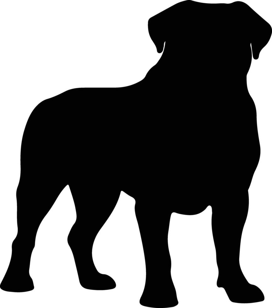 bullmastiff negro silueta vector