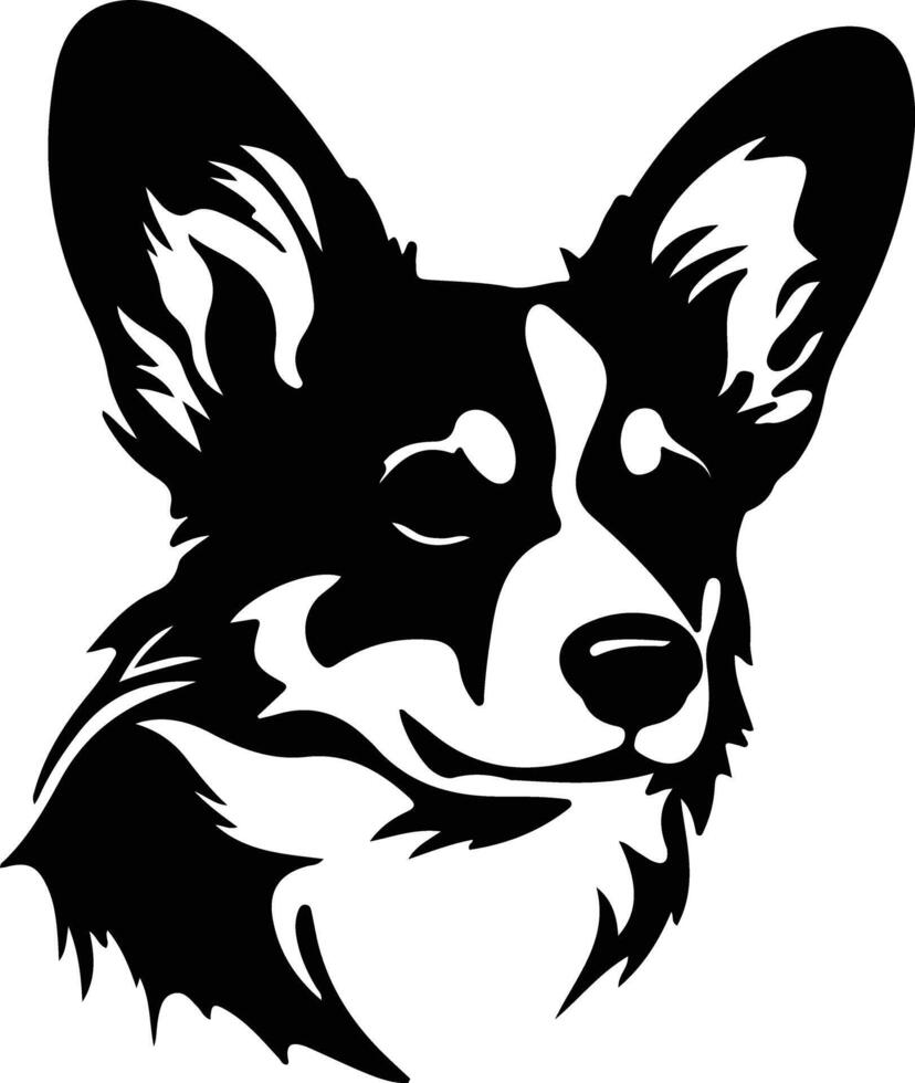 Corgi  silhouette portrait vector
