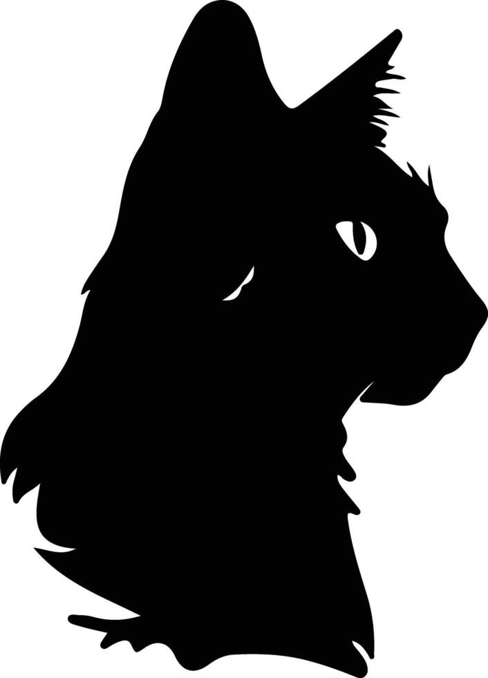 Mekong Bobtail Cat  silhouette portrait vector