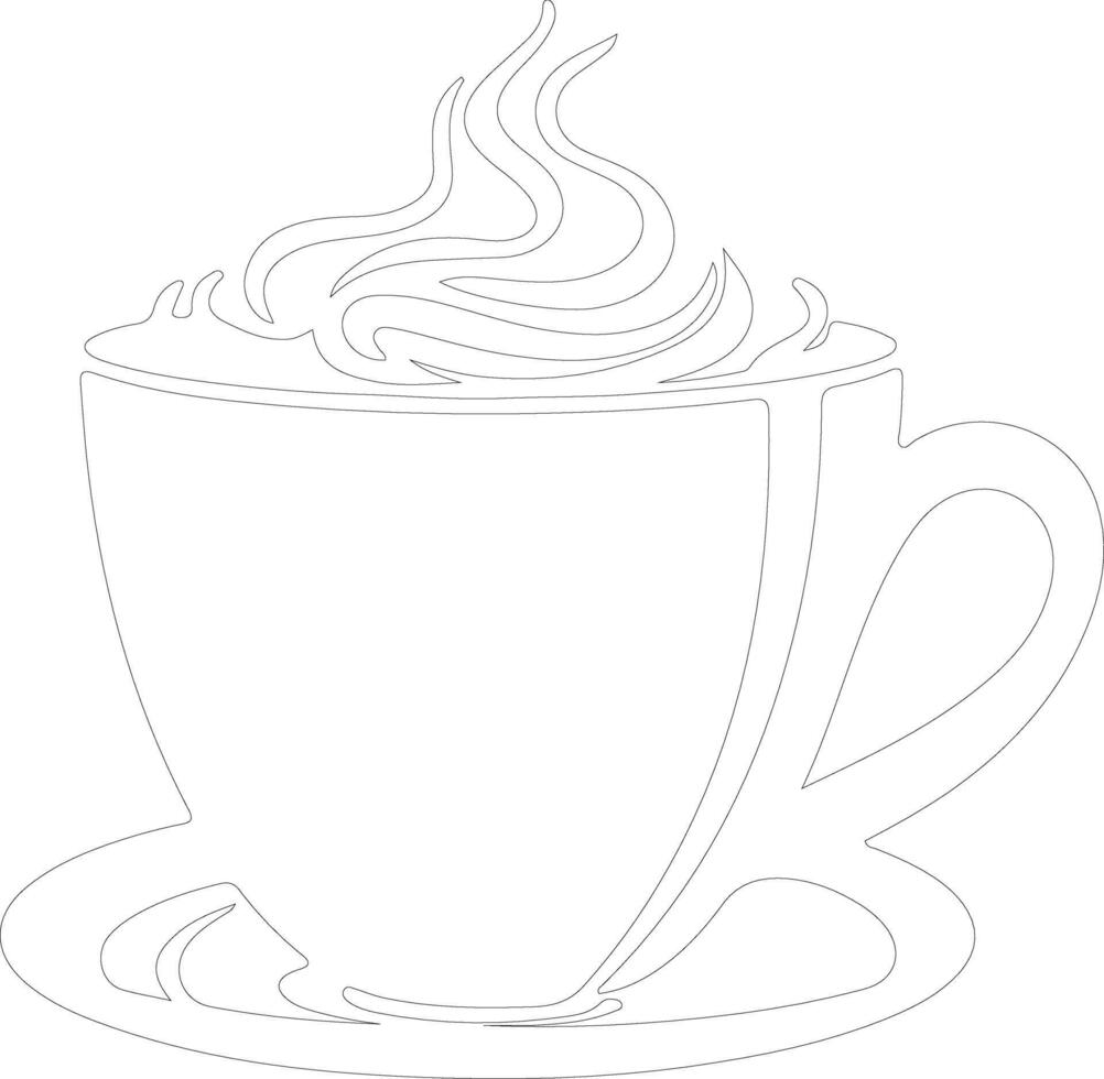 Hot cocoa  outline silhouette vector