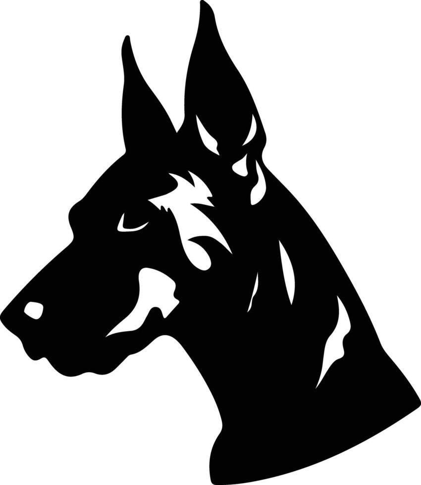 Doberman Pinscher  silhouette portrait vector