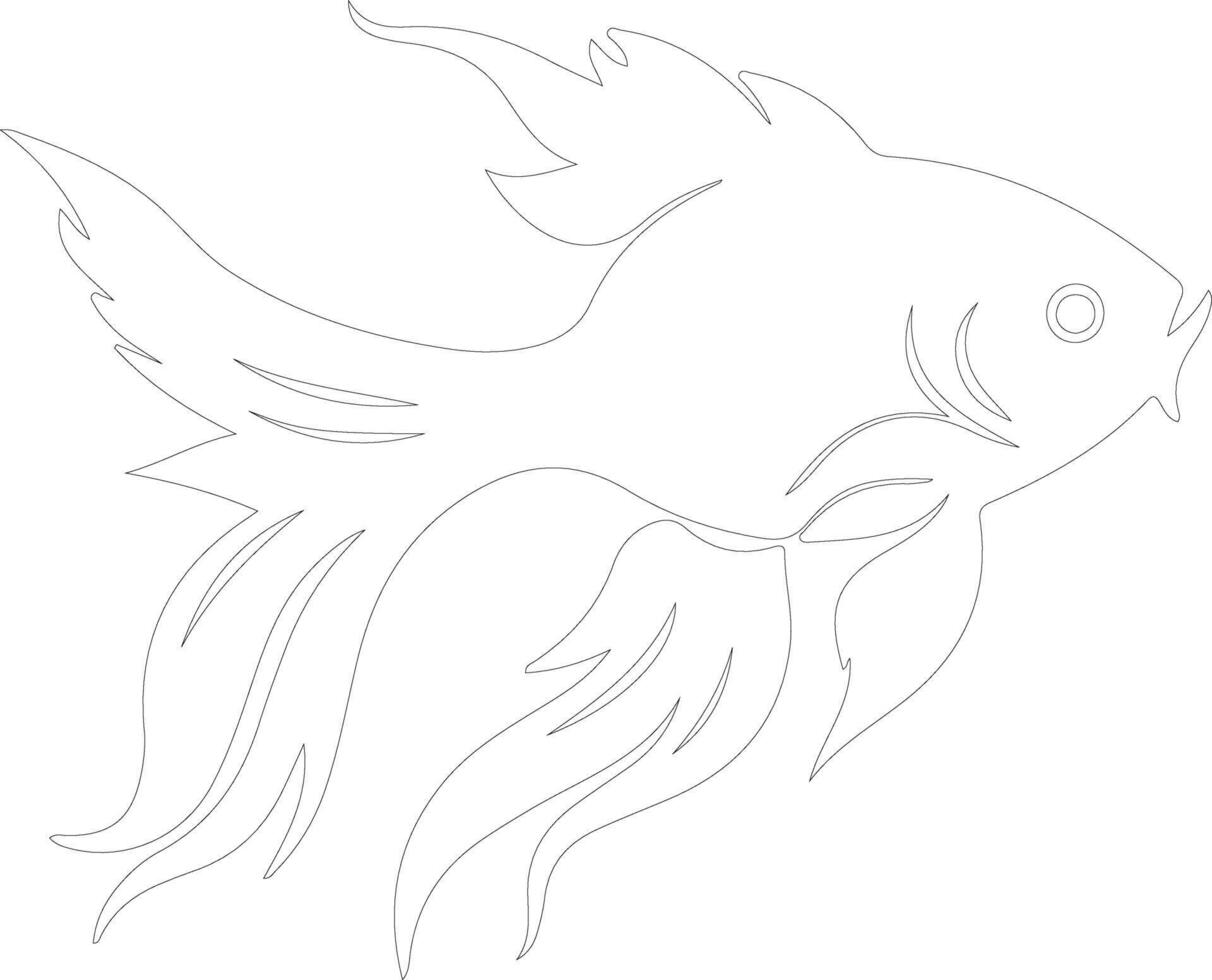 goldfish  outline silhouette vector