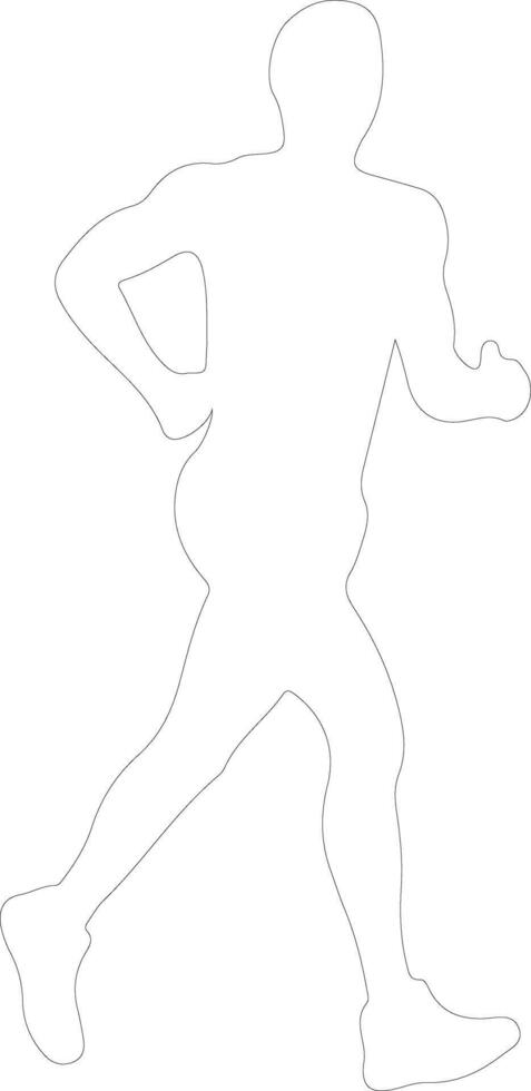 runner  outline silhouette vector
