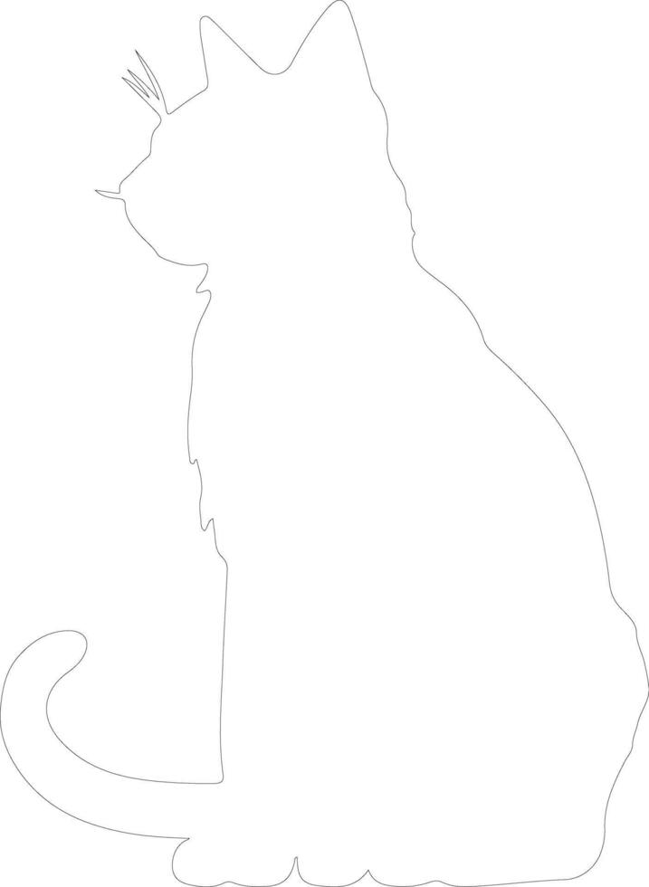 Sokoke Cat outline silhouette vector