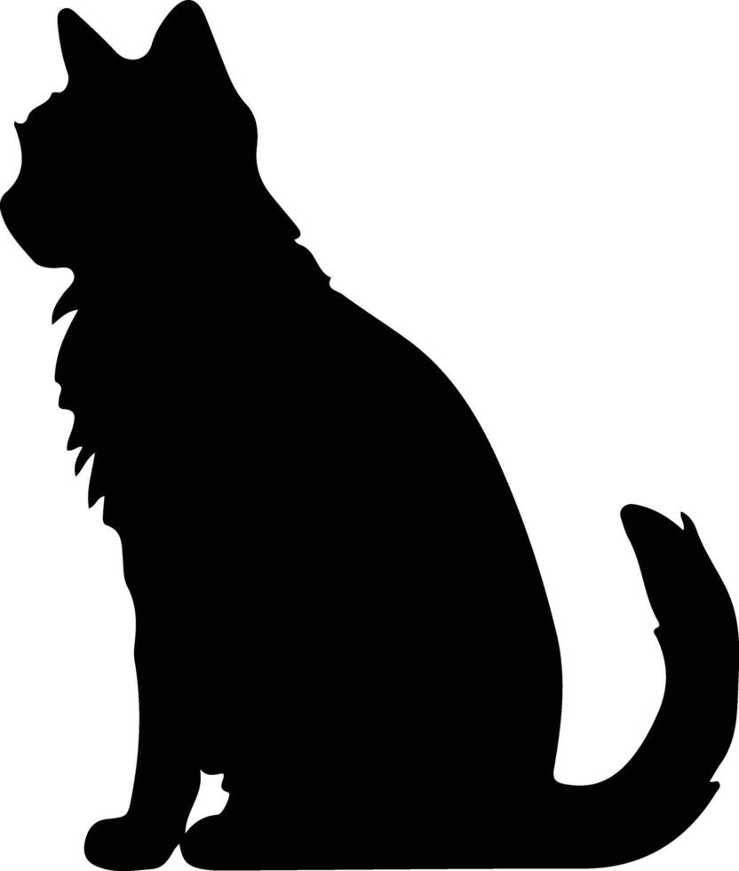 Mekong Bobtail Cat  black silhouette vector
