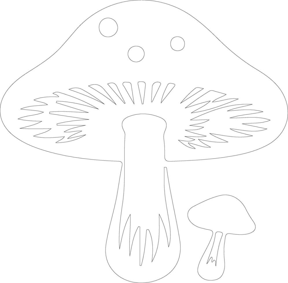 mushroom  outline silhouette vector